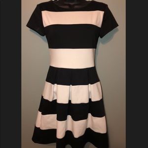 Black and white striped dress